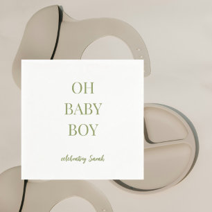 Guardanapo De Papel Chá de Bebê Personalizado Menino Verde