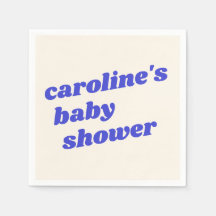 Chá de Bebê Personalizado Moderno Azul Retro para 
