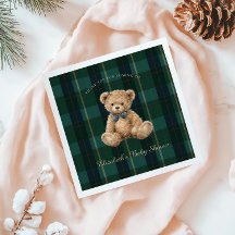 Chá de Bebê Polo Xadrez Urso Teddy Vintage