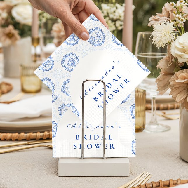 Guardanapo De Papel Chá de Bebê Romântico com Jardim Toile Azul (Criador carregado)