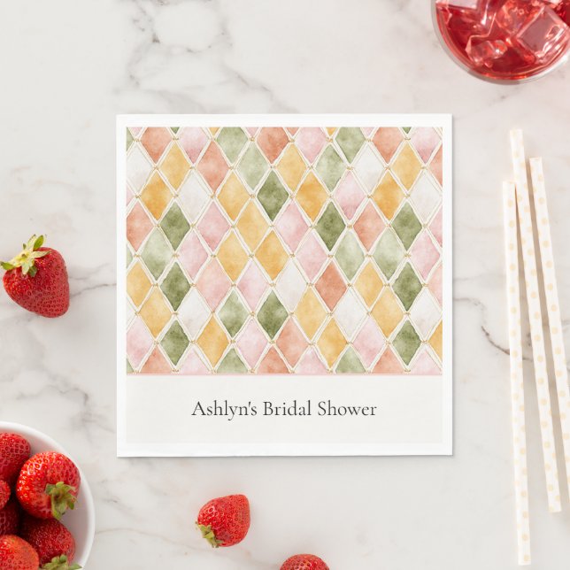 Guardanapo De Papel Chá de Bebê Rosa Bege Laranja Verde Amarelo (Insitu)