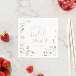 Guardanapo De Papel Chá de Bebê Rosa Elegante Rústico Boho