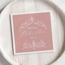 Guardanapo De Papel Chá de Bebê Rosa Floral Vintage Atemporal