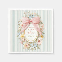 Chá de Bebê Rosa Floral Vintage Cottagecore com La