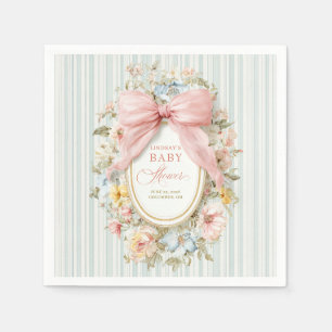 Guardanapo De Papel Chá de Bebê Rosa Floral Vintage Cottagecore com La