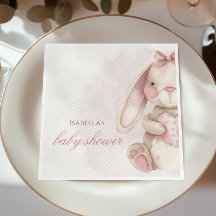 Chá de Bebê Rosa Watercolor Coelhinho Fofo