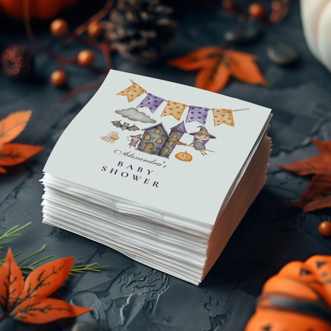 Guardanapo De Papel Chá de Bebê Roxo de Halloween Fofo (Criador carregado)