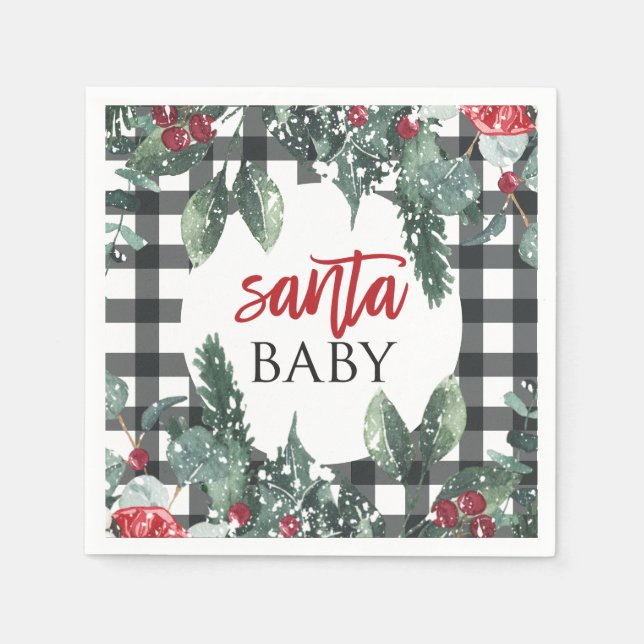 Guardanapo De Papel Chá de Bebê Santa Baby Natal (Frente)