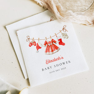 Guardanapo De Papel Chá de Bebê Santa Bebê Vermelho