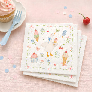 Guardanapo De Papel Chá de Bebê Silly Goose Ice Cream Social