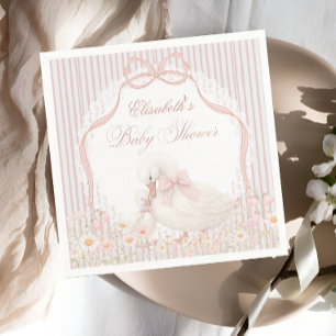 Guardanapo De Papel Chá de Bebê Silly Goose Lace Wildflower Rosa