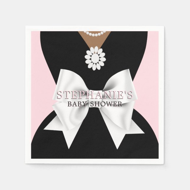 Guardanapo De Papel Chá de Bebê Tema Glam Pink Étnico Chique (Frente)