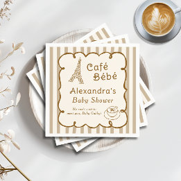 Guardanapo De Papel Chá de Bebê Temático Café Bebe French Coffee Shop