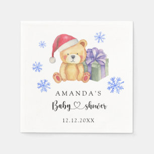 Guardanapo De Papel Chá de Bebê ursinho de inverno