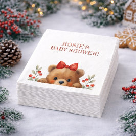 Guardanapo De Papel Chá de Bebê Urso Bebê e Frutas de Rowan