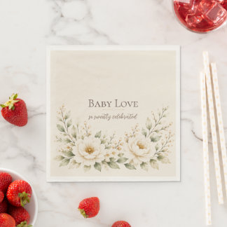 Guardanapo De Papel Chá de Bebê Urso de Pelúcia Floral Baby Love
