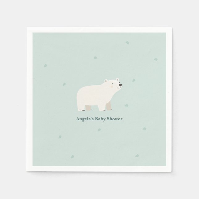 Guardanapo De Papel Chá de Bebê Urso Polar | Podemos Mal Esperar (Frente)