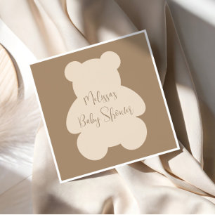 Guardanapo De Papel Chá de Bebê Urso Teddy Bege Mal Mal Espera