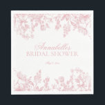 Guardanapo De Papel Chá de Bebê Vintage Florido Rosa em Chinoiserie<br><div class="desc">O amor está florescendo. Esta Coleção de Decoração de Festa Pink Chinoiserie apresenta delicados padrões florais em toile para uma elegância atemporal. Cada peça desta coleção exibe desenhos intrincados em tons de rosa, evocando uma sensação de sofisticação e elegância. ★ Deixe-me ajudá-lo a planejar sua próxima festa! ★ Se precisar...</div>