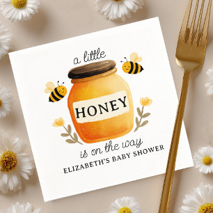 Guardanapo De Papel Chá de Bebê Watercolor Honey & Bees