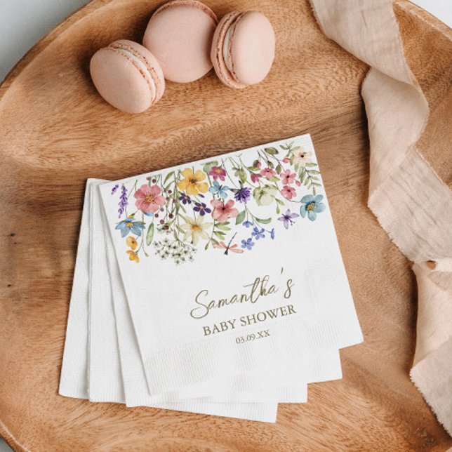 Guardanapo De Papel Chá de Bebê Wildflower Baby In Bloom (Wildflower Baby In Bloom Baby Shower Napkins)