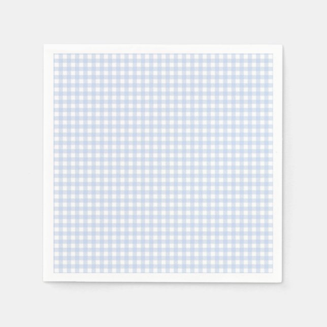 Guardanapo De Papel Chá de Bebê Xadrez Azul (Frente)