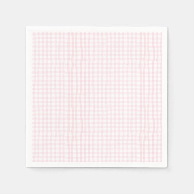 Guardanapo De Papel Chá de Bebê Xadrez Rosa (Frente)