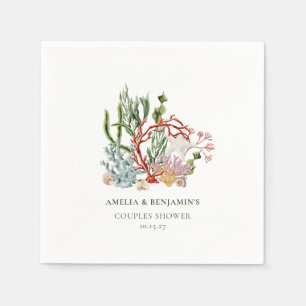 Guardanapo De Papel Chá de Casais de coral submarino