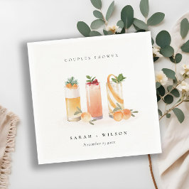 Guardanapo De Papel Chá de Casal Elegante Frutas Cute Laranja