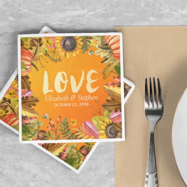 Guardanapo De Papel Chá de casamento Cair Mapeando Deixa Pumpkin Giras (Criador carregado)