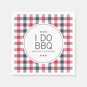 Guardanapo De Papel Chá de casamento de pré-disquete vermelho, branco