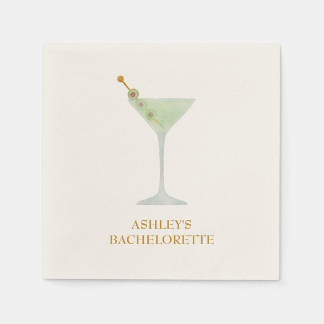 Guardanapo De Papel Chá de casamento Martini Cocktail ou Bachelorette (Frente)