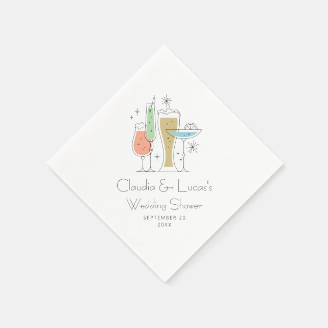 Guardanapo De Papel Chá de Casamento Misto de Casais (Canto)