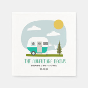 Guardanapo De Papel Chá de fraldas Adventure Retro Turquoise Camper B