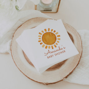 Guardanapo De Papel Chá de fraldas Amarelo Amarelo de Aquarela Feliz