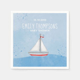 Guardanapo De Papel Chá de fraldas Aquarela Náutica Navio Whimsic