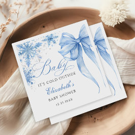 Guardanapo De Papel Chá de fraldas Arco azul-inverno Flocos de neve