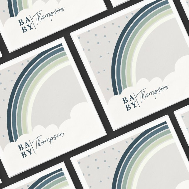 Guardanapo De Papel Chá de fraldas-Arco-Íris Azul (Criador carregado)