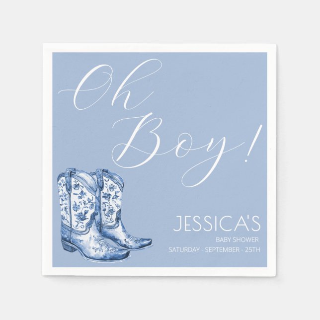 Guardanapo De Papel Chá de fraldas Azul (Frente)