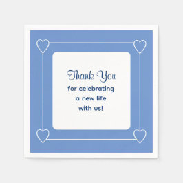 Guardanapo De Papel Chá de fraldas Azul Bonito Obrigado por Celebrar