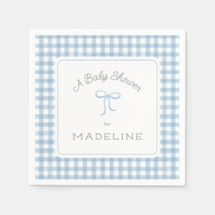 Guardanapo De Papel Chá de fraldas Azul Claro Gingham