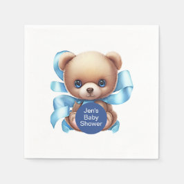 Guardanapo De Papel Chá de fraldas Azul do Urso Teddy