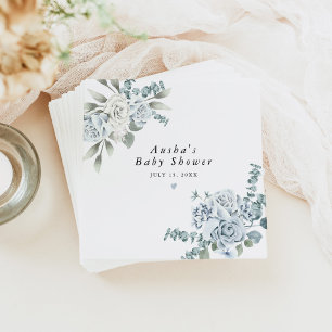 Guardanapo De Papel Chá de fraldas Azul Floral Azul AUSHA Dusty