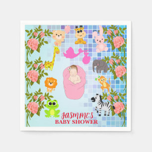 Guardanapo De Papel Chá de fraldas Azul Floral Colorida Moderna