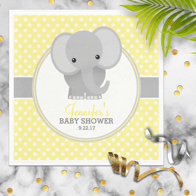 Guardanapo De Papel Chá de fraldas Baby Elephant (amarelo) (Criador carregado)