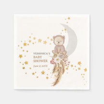 Chá de fraldas Boho Bear Moon Obrigado