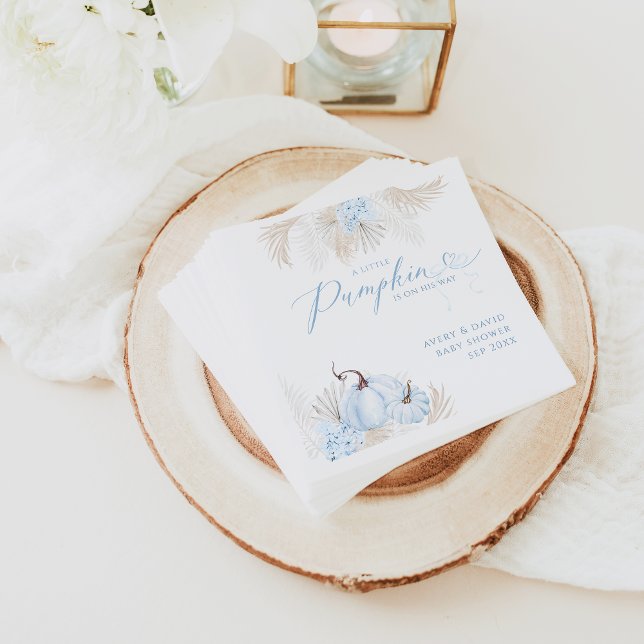 Guardanapo De Papel Chá de fraldas Boho Floral Arco Pumpkin Azul (Criador carregado)