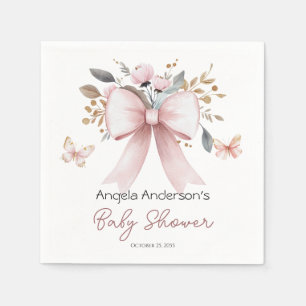 Guardanapo De Papel Chá de fraldas Boho Floral Pink Arco Girl