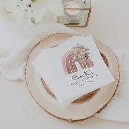 Guardanapo De Papel Chá de fraldas Boho Floral Rainbow Girl