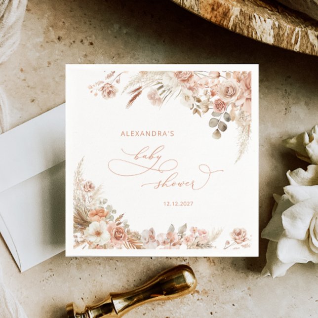 Guardanapo De Papel Chá de fraldas Boho Pampas Grass (Criador carregado)